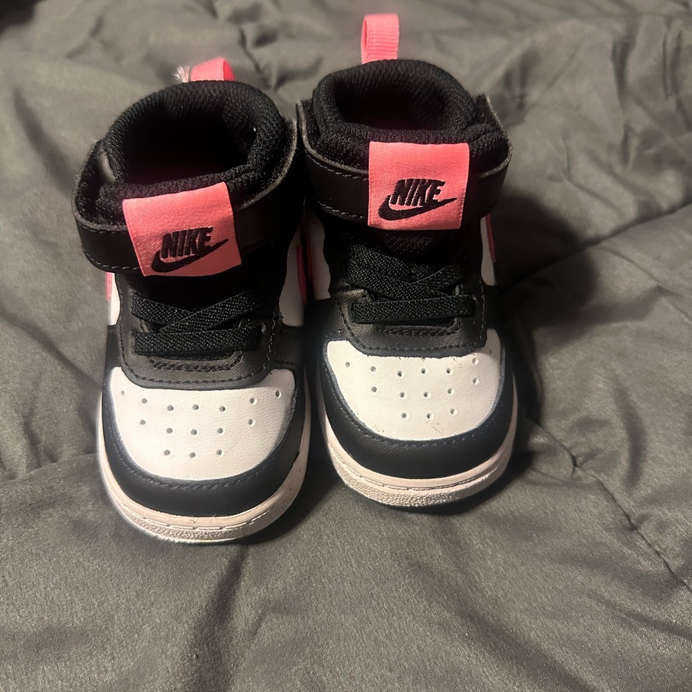 Nike Black and Pink High-Top Sneakers